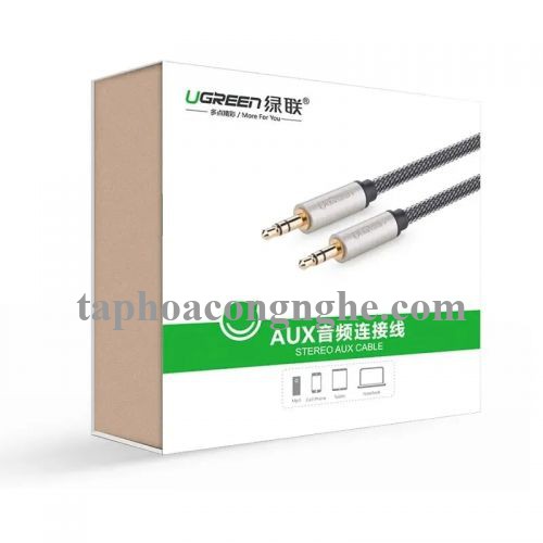 Ugreen 10606 5M màu Đen Cáp âm thanh 2 đầu 3.5mm dương cao cấp AV125 30010606